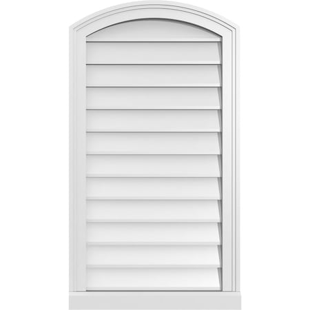 Ekena Millwork Arch Top Surface Mount PVC Gable Vent: Functional, w/ 2"W x 2"P Brickmould Sill Frame, 20"W x 36"H GVPAR20X3603SF
